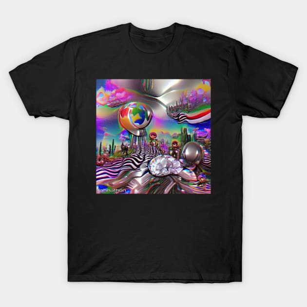 CHROME PSYCHEDELIC DREAMWORLD ORIGINAL DIGITAL GENERATED ART T-Shirt by JOHNATHON